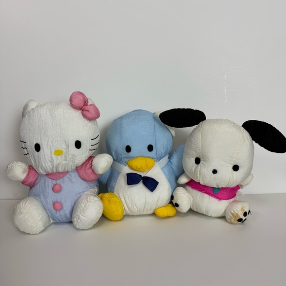 VINTAGE 90s Sanrio Plush Set Hello Kitty Tuxedo Sam Pochacco